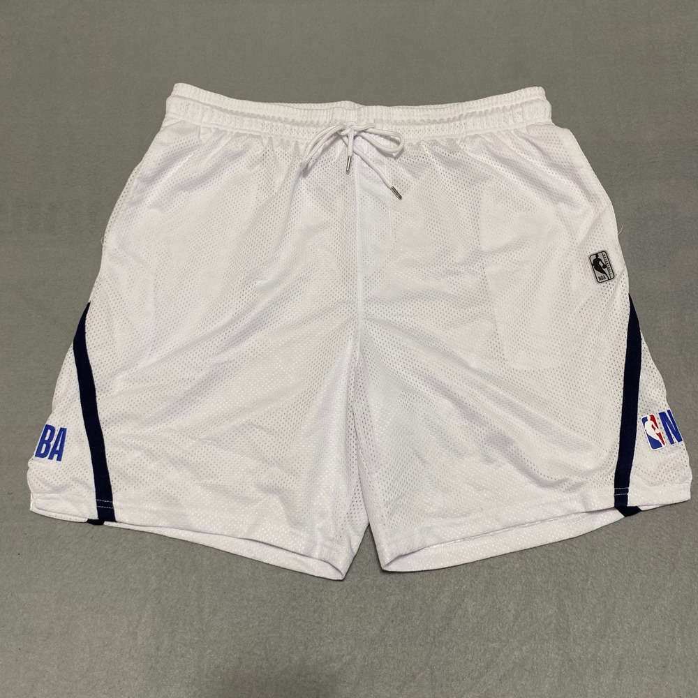 NBA Mens Mesh Basketball Shorts‎ White Blue XL Athletic Gym Training